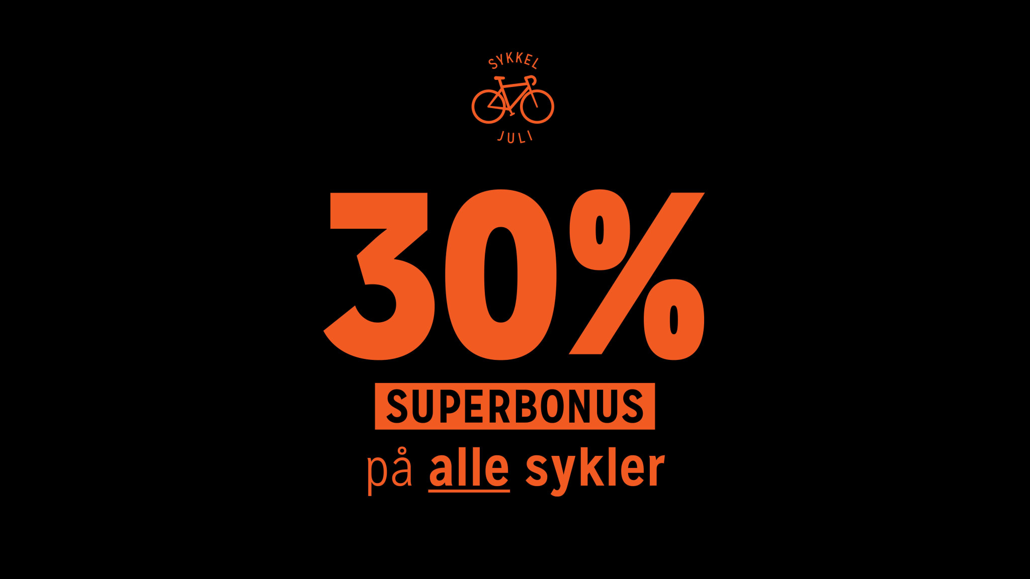 Sykkel juni 30% superbonus