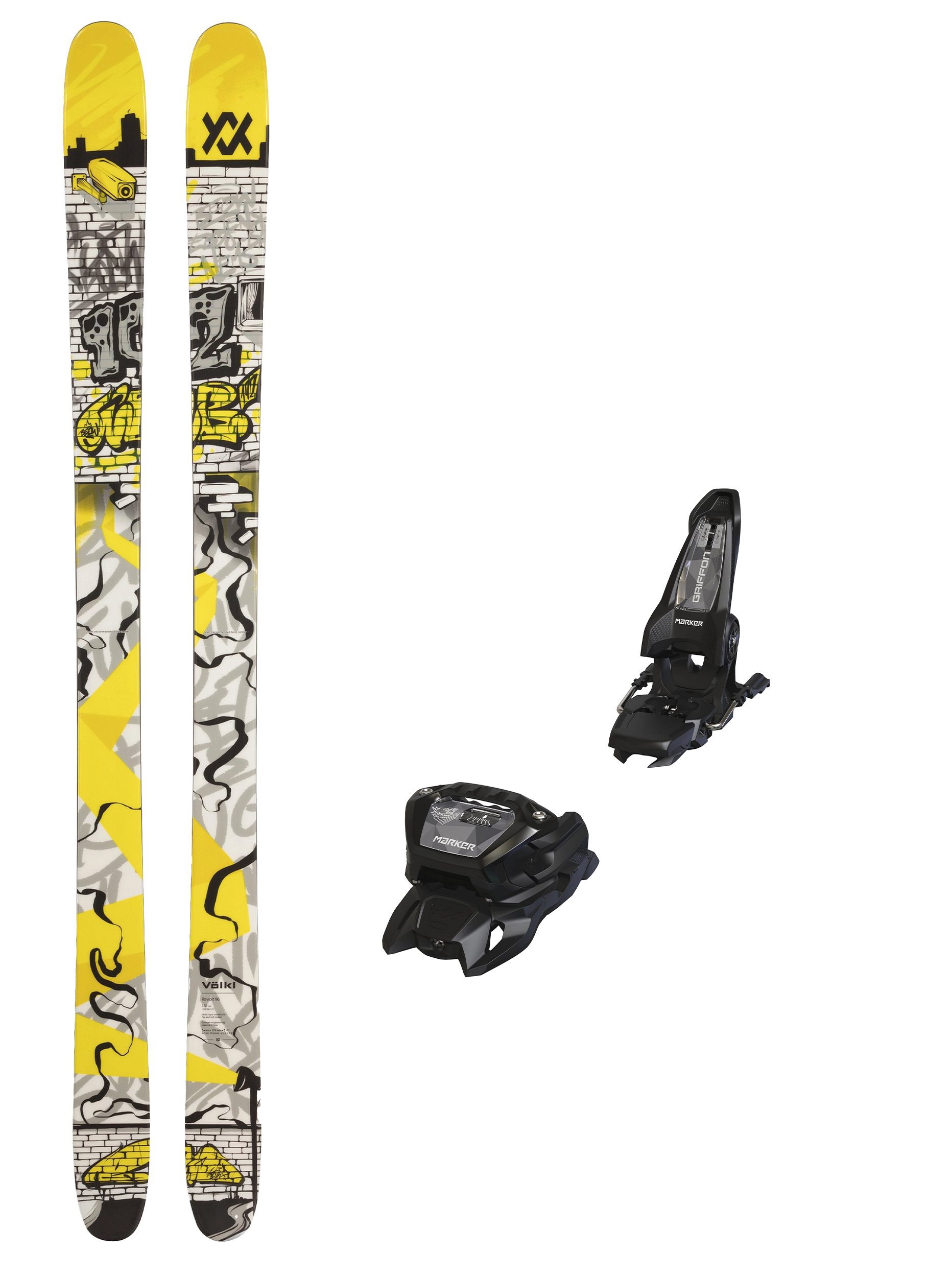 Völkl revolt 96 173 マーカーgriffon13 Völkl Revolt 96 med Marker Griffon 13 Unisex