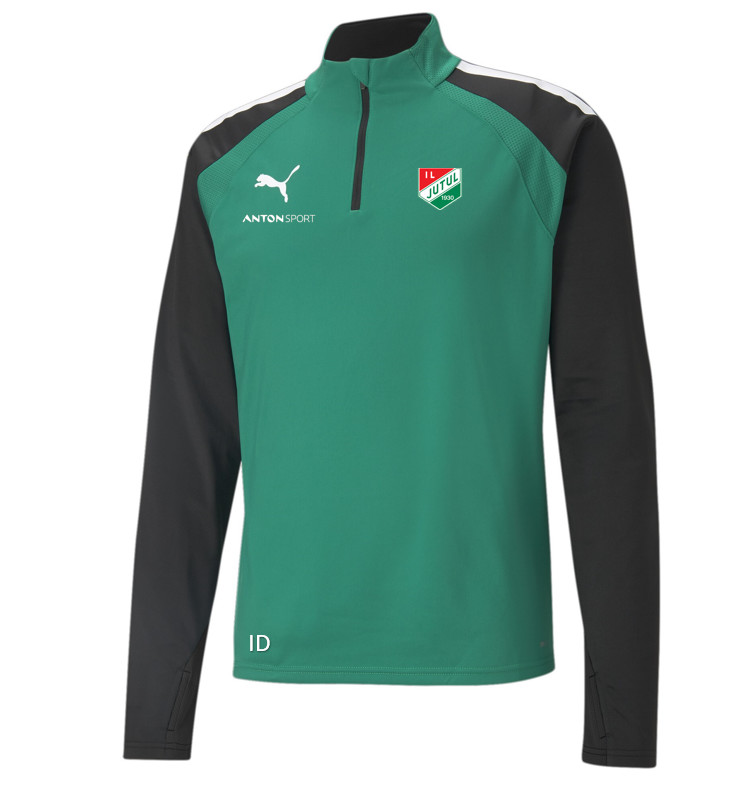 teamLIGA 1/4 Zip Top, fotballtrøye senior Pepper Green- Bl