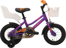 Sykkel for 2-4 år gamle barn med kurv, dukkesete, og avtakbare støttehjul.