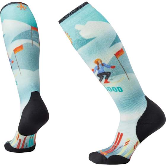 Ski Targeted Cushion Snow Bunny Print OTC Socks W