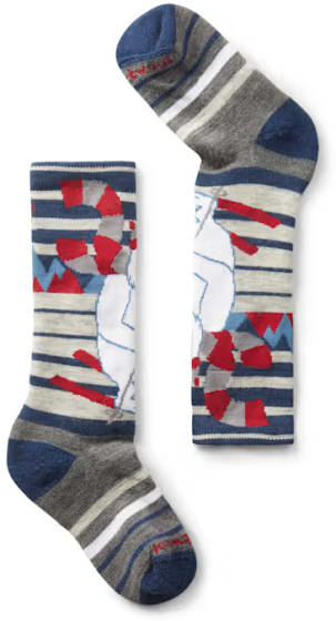 Kids' Wintersport Yeti Pattern Over The Calf Socks