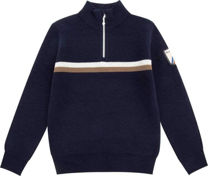 Hemsedal Strikket Half-Zip Ullgenser Junior