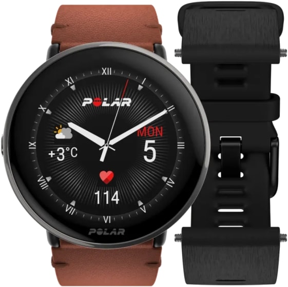 Black w/Brown Leather Band & Black Silicone Band