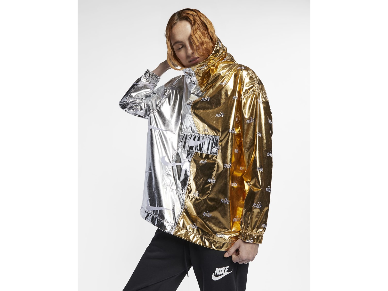 Metallic gold nike jacket online