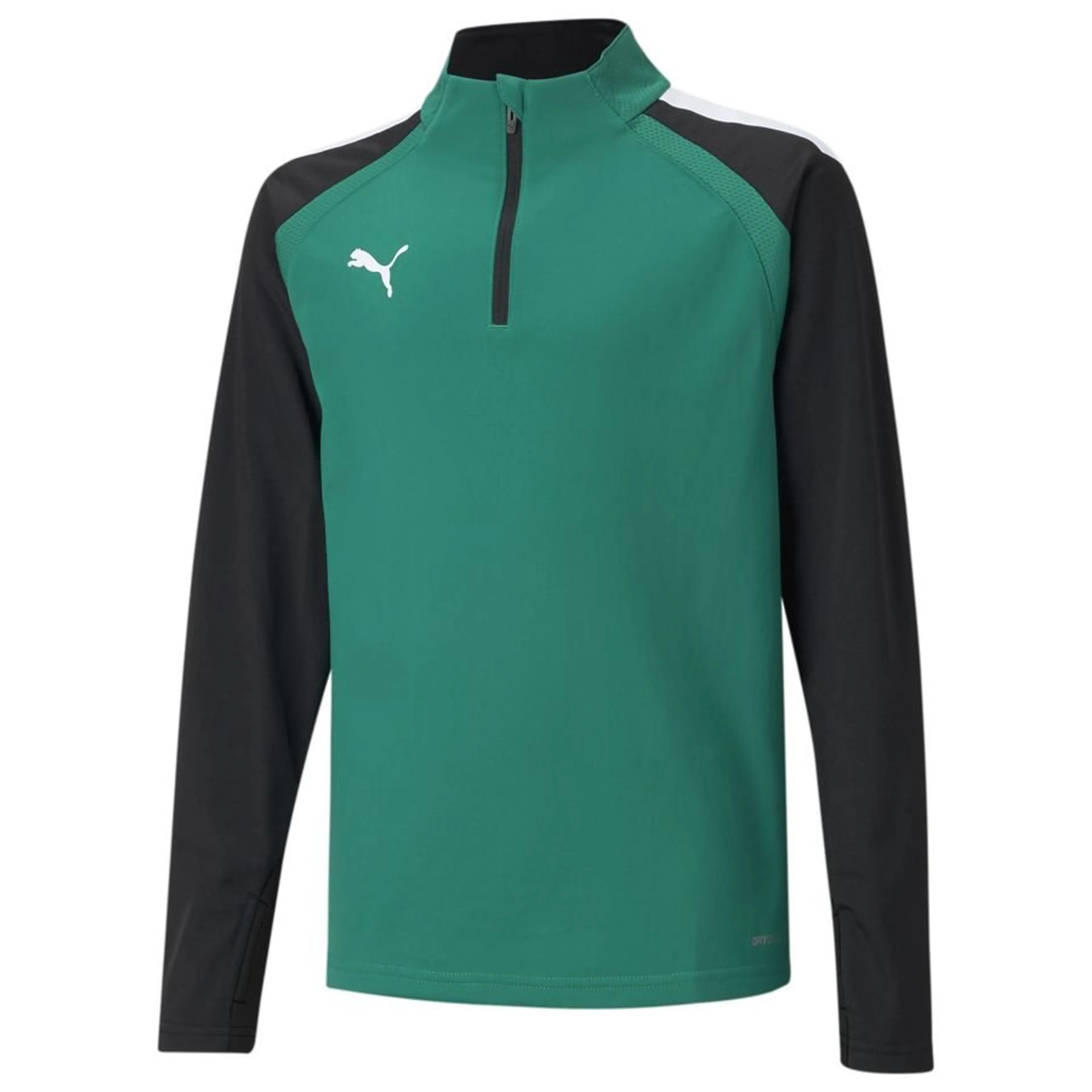 teamLIGA 1/4 Zip Top, fotballtrøye senior Pepper Green- Bl