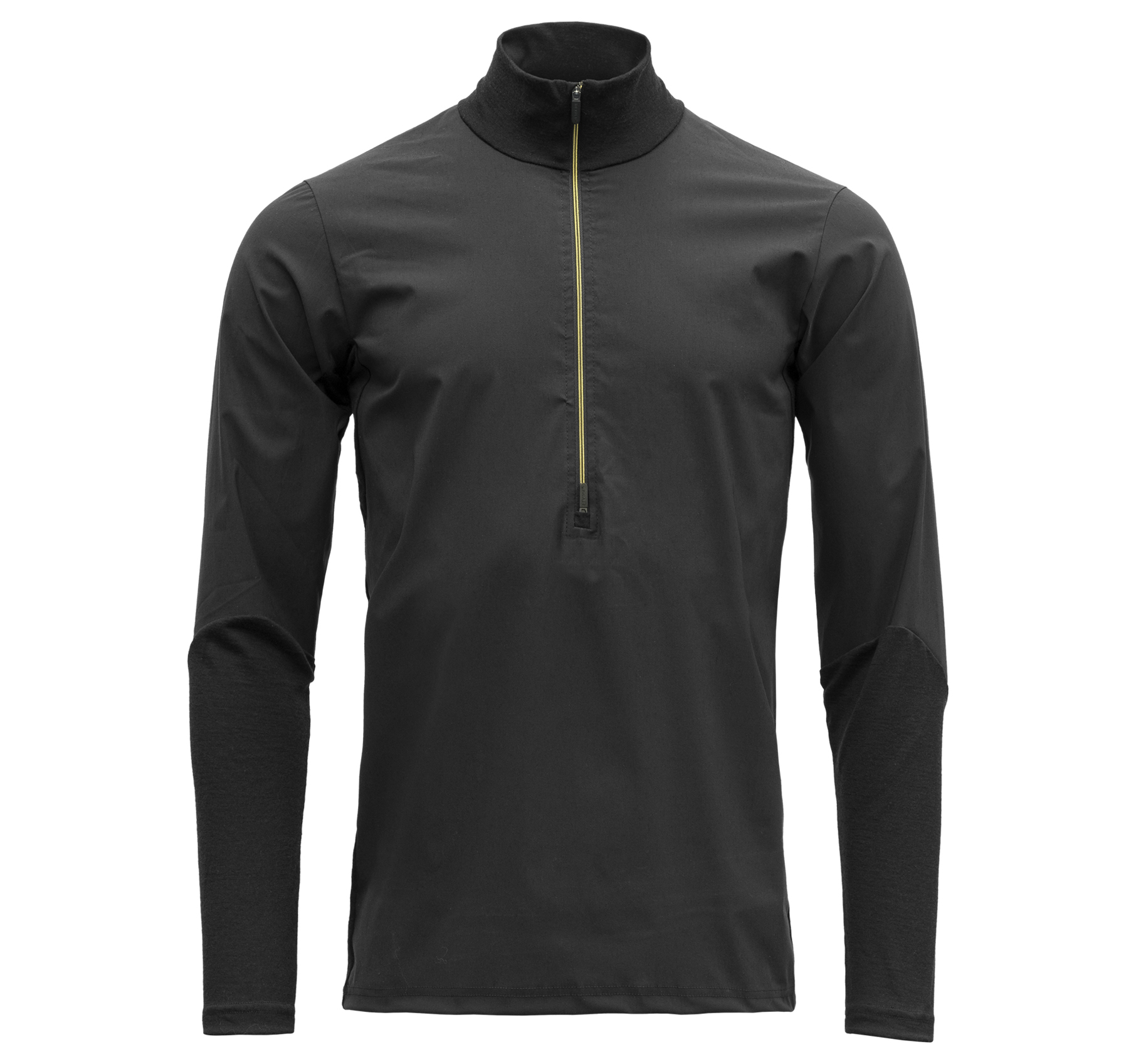 Running Merino Cover Zip Neck Herre A/Caviar M