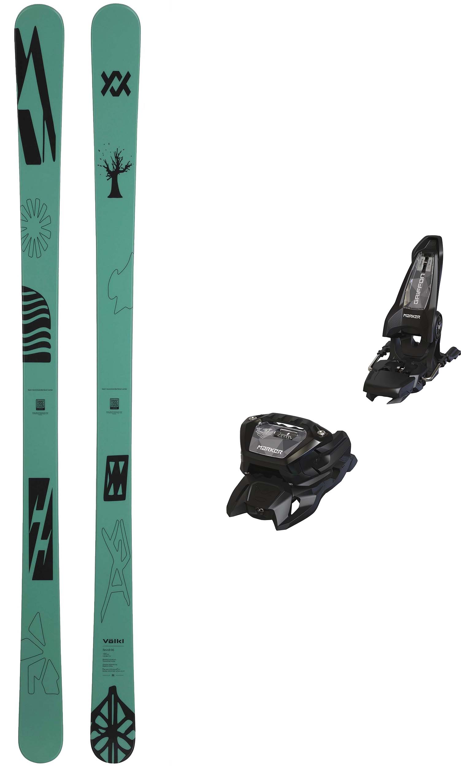 スキー 196 VOLKL Three 3 + Marker Griffon スキー 196 VOLKL Three 3 + Marker Griffon Volkl Three Ski - Ski