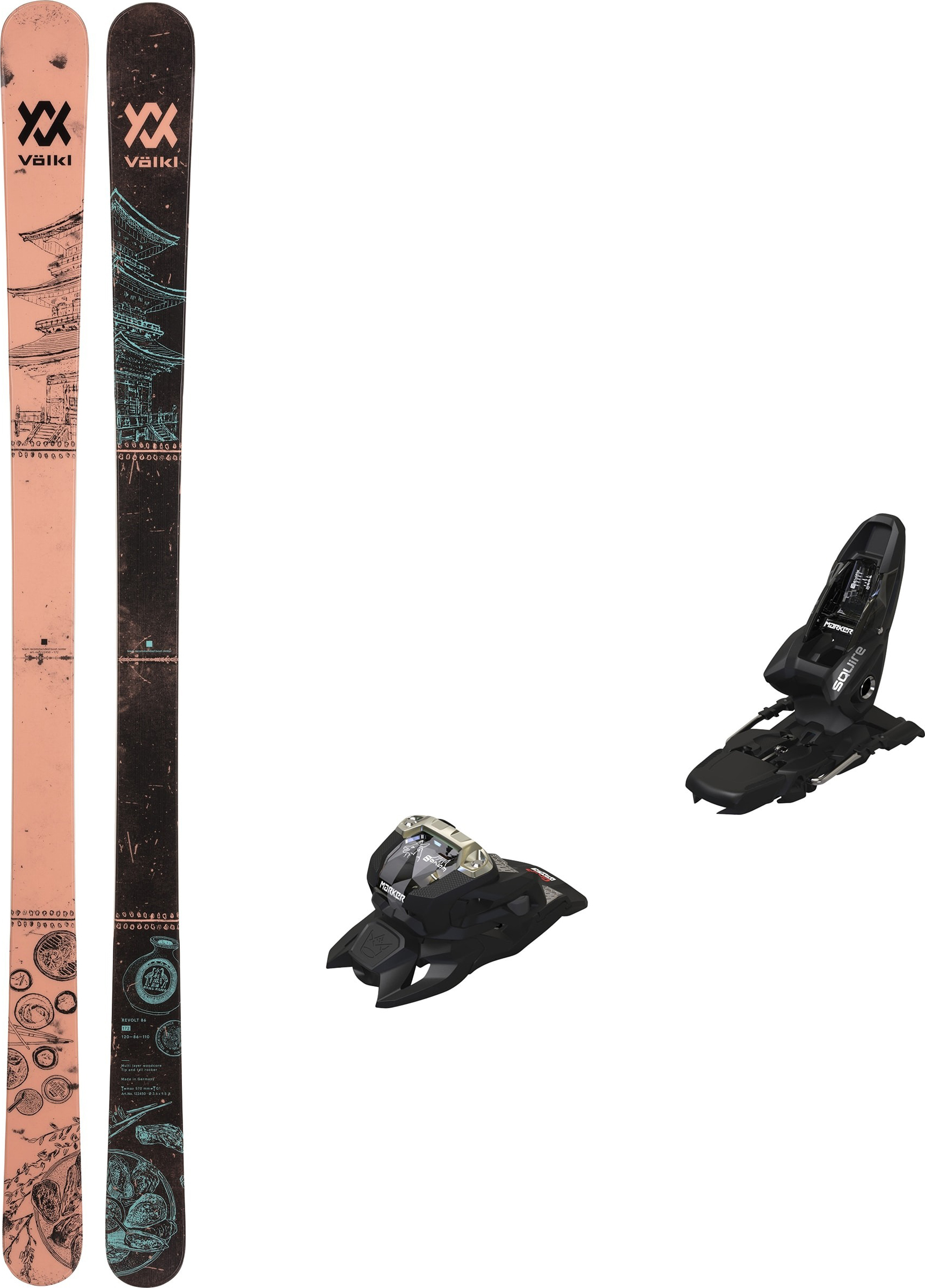 Volkl Revolt 86 Temple Skis Mens Sz 156 cm Skis Völkl Revolt 86 Temple 2023