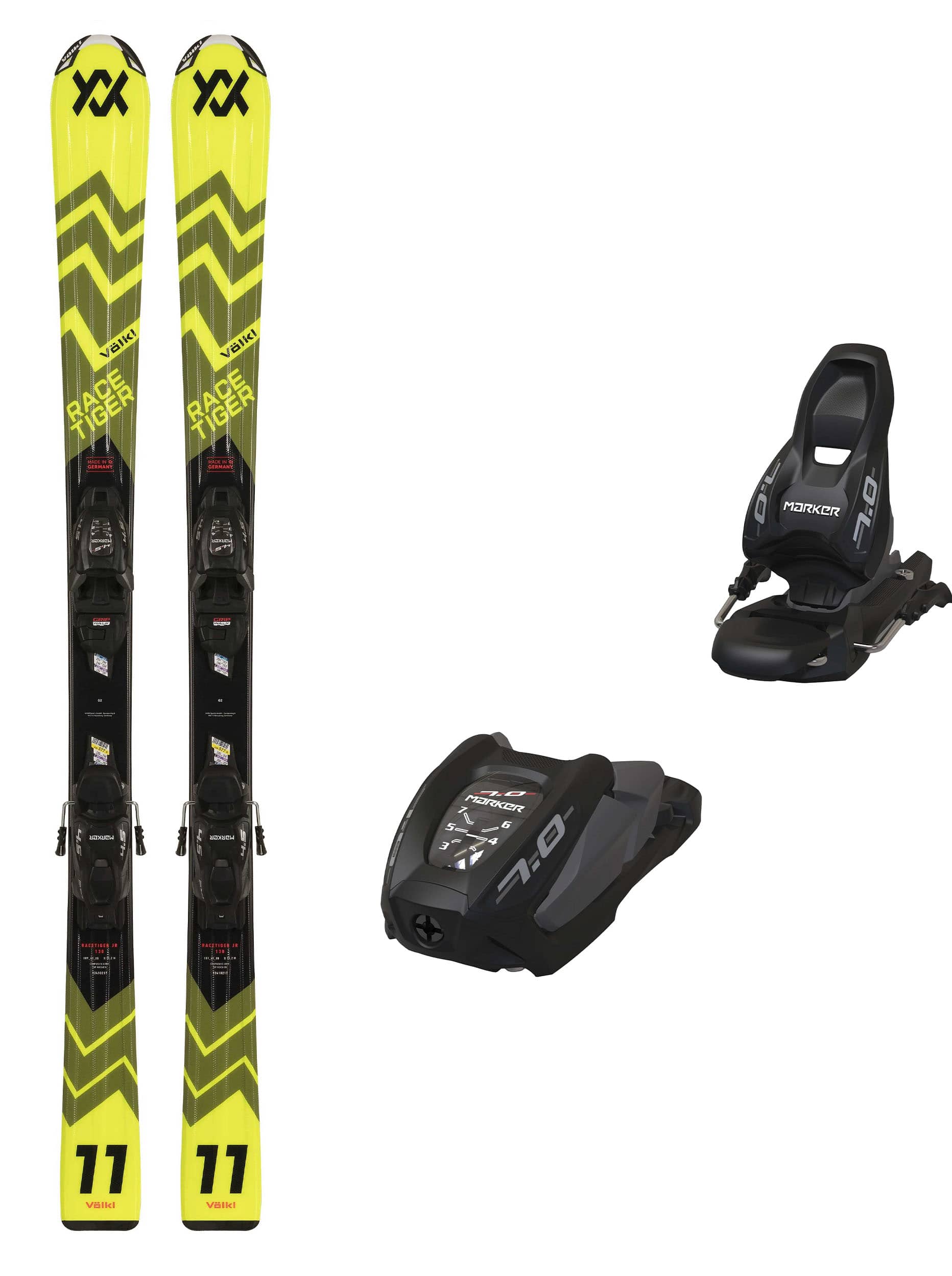 ＶＯＬＫＬ　ＲＡＣＥＴＩＧＥＲ　ＲＡＣＩＮＧ Volkl Racetiger GS R Junior Kid's Race Skis w/ Marker Race 8