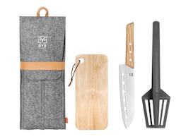 Kokkekniv, stekespade og trefjøl