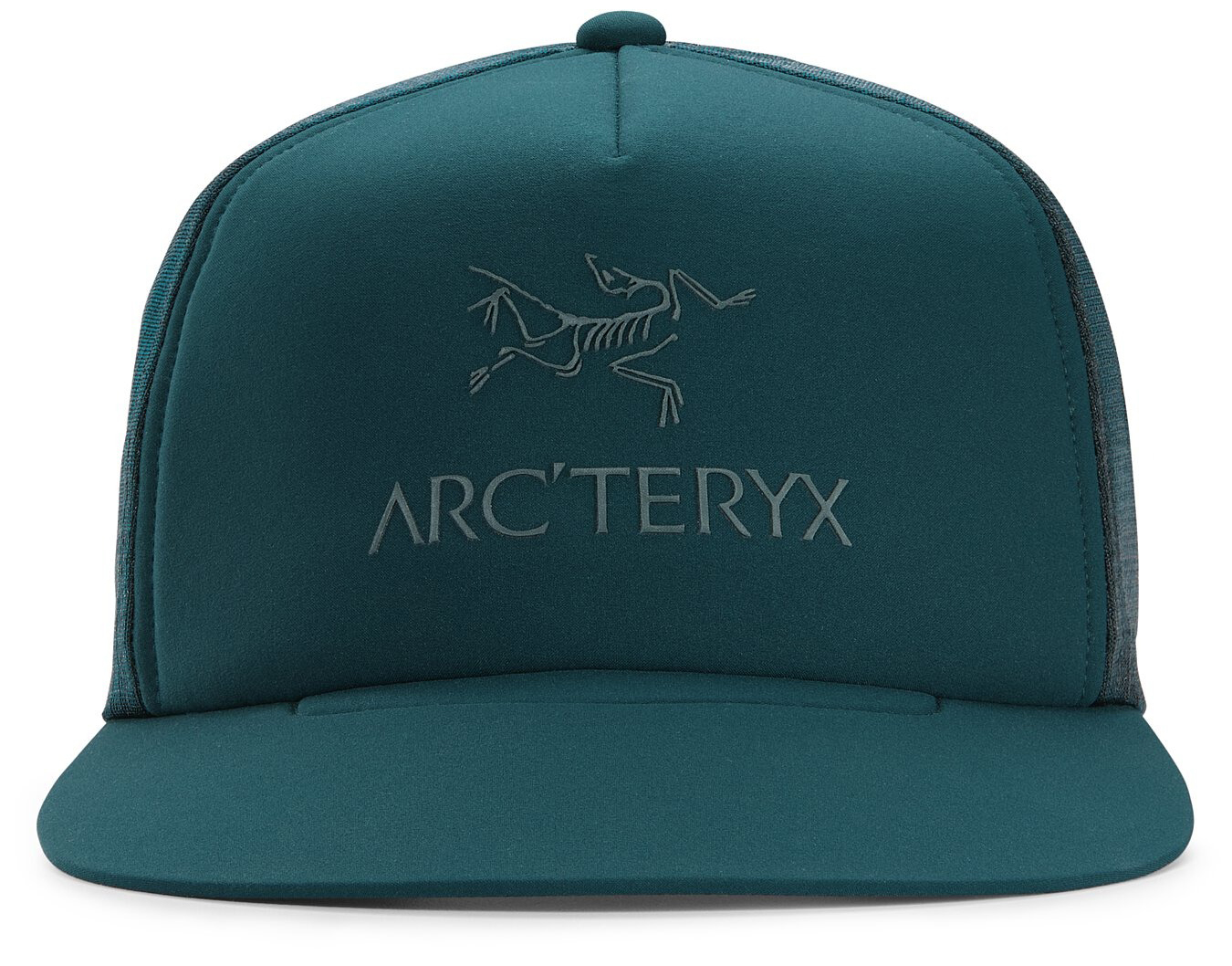 ARC’TERYX / LOGO TRUCKER FLAT MESH CAP LABYRINTH Arc'teryx Logo Trucker Flat Labyrinth at CareOfCarl.com